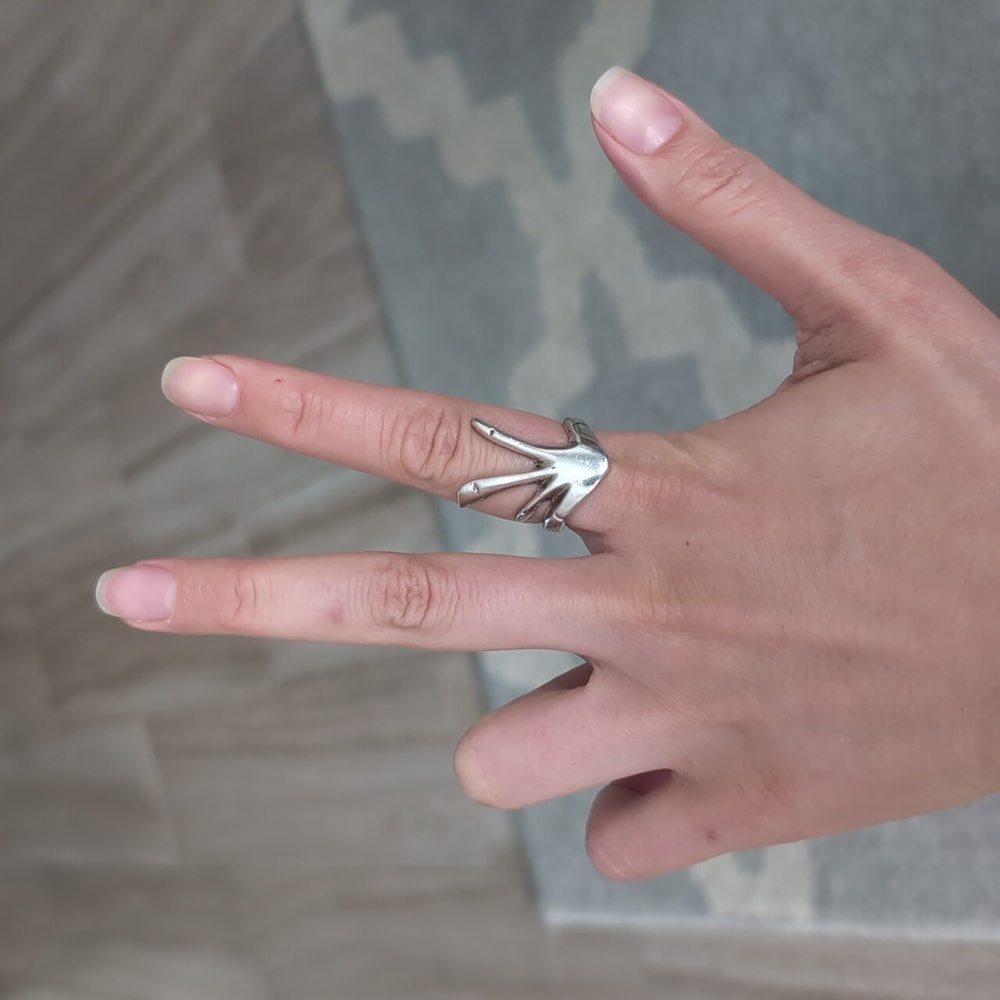Sterling Silver Hand Ring - image 1